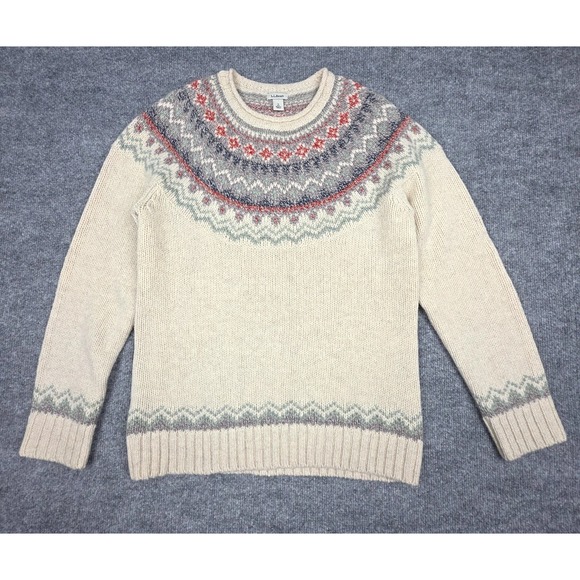 L.L. Bean Sweaters - LL Bean Fair Isle Wool Sweater Women's Small Knit Multi Color
